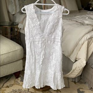 Positano Italian lace white mini dress